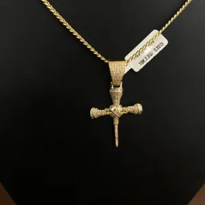 10K Yellow Gold Cross Diamond Pendant 0.82Ct / 2.8gr