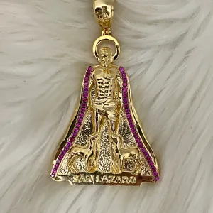 10K Yellow Gold San Lazaro Pendant / 1.30 Ruby / 14.9gr / 2.3in