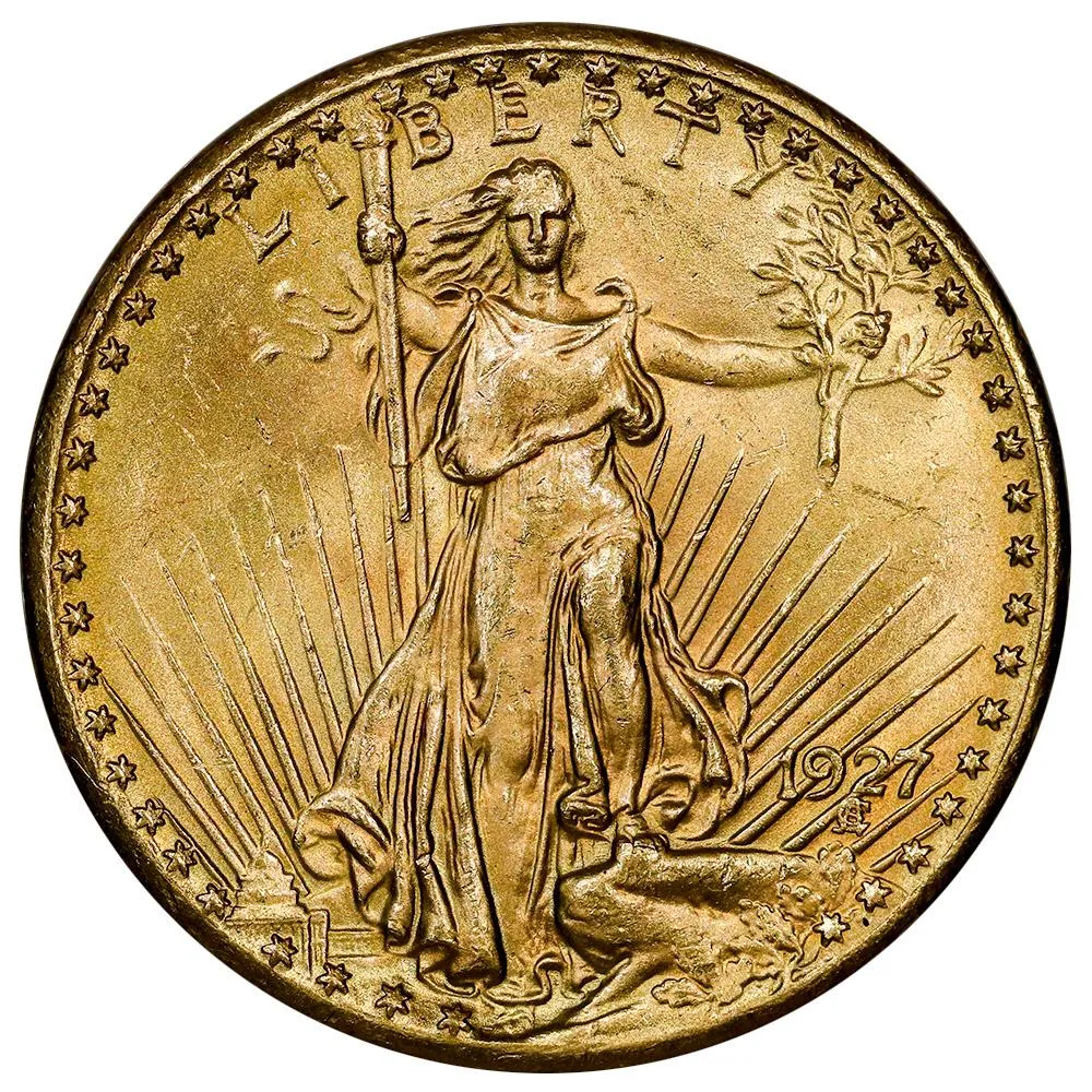 1927 $20 Saint Gaudens Double Eagle Gold Coin - PQ Brilliant Uncirculated