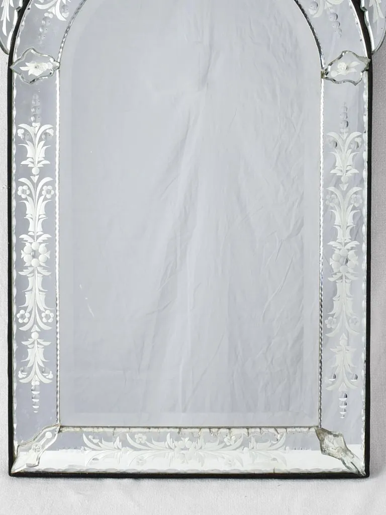 1950s Crested Venetian mirror 19¾" x 40½"