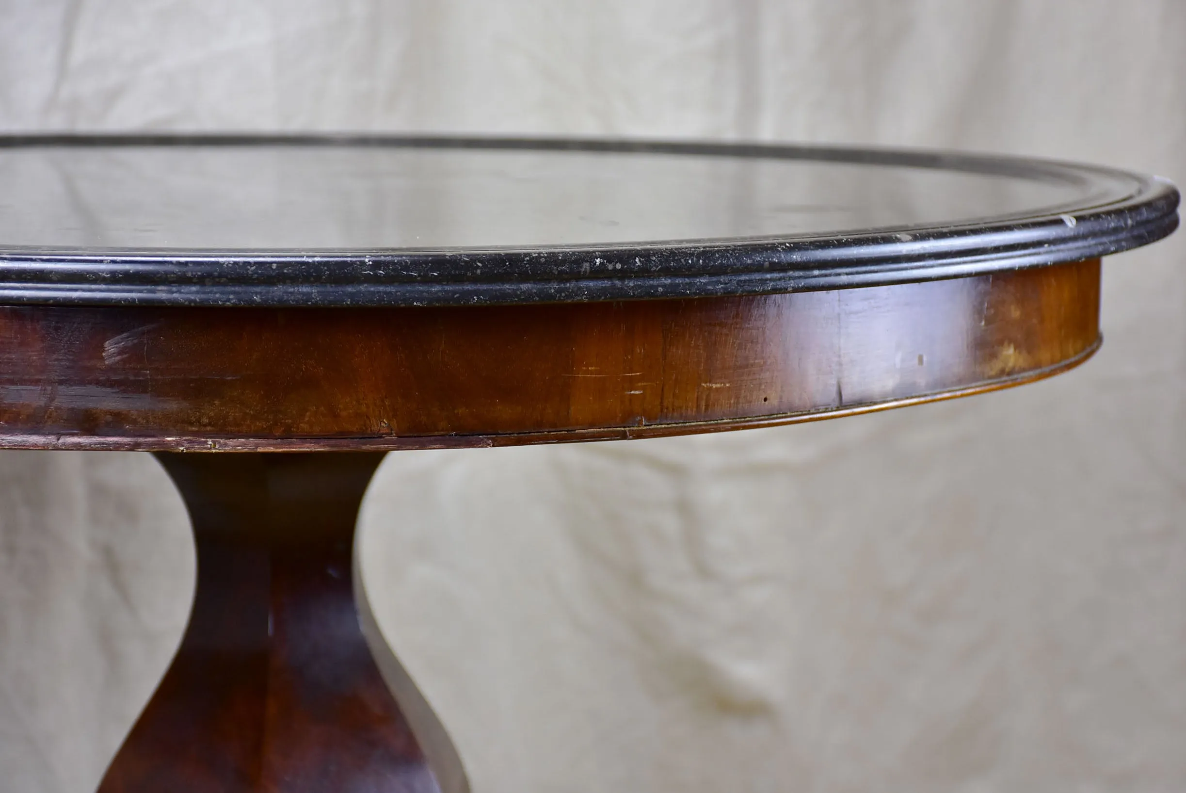 19th Century black marble top entry table with claw feet