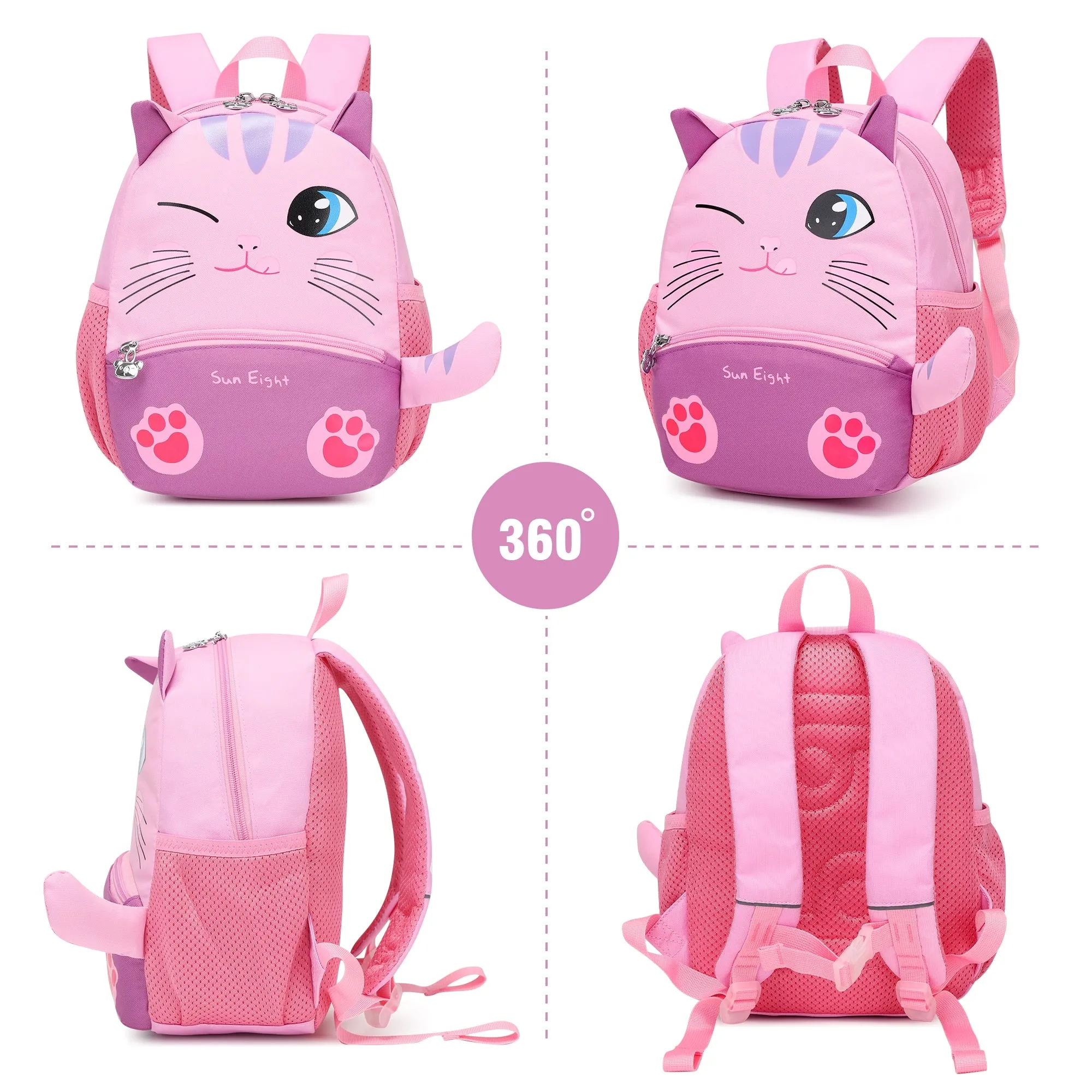 3D Cartoon Design Backpacks for 3–8 Year Old Kids