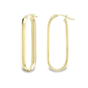 9ct Gold 35mm Oval Hoop Earrings