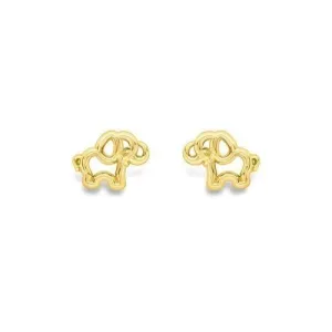 9ct Gold Elephant Stud Earrings, Whimsical Charm, 8mm, 0.70g, Gift Box Included