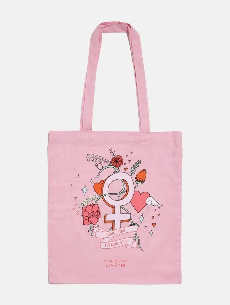 Alice Skinner x Skinnydip Love Yourself Printed Tote Bag