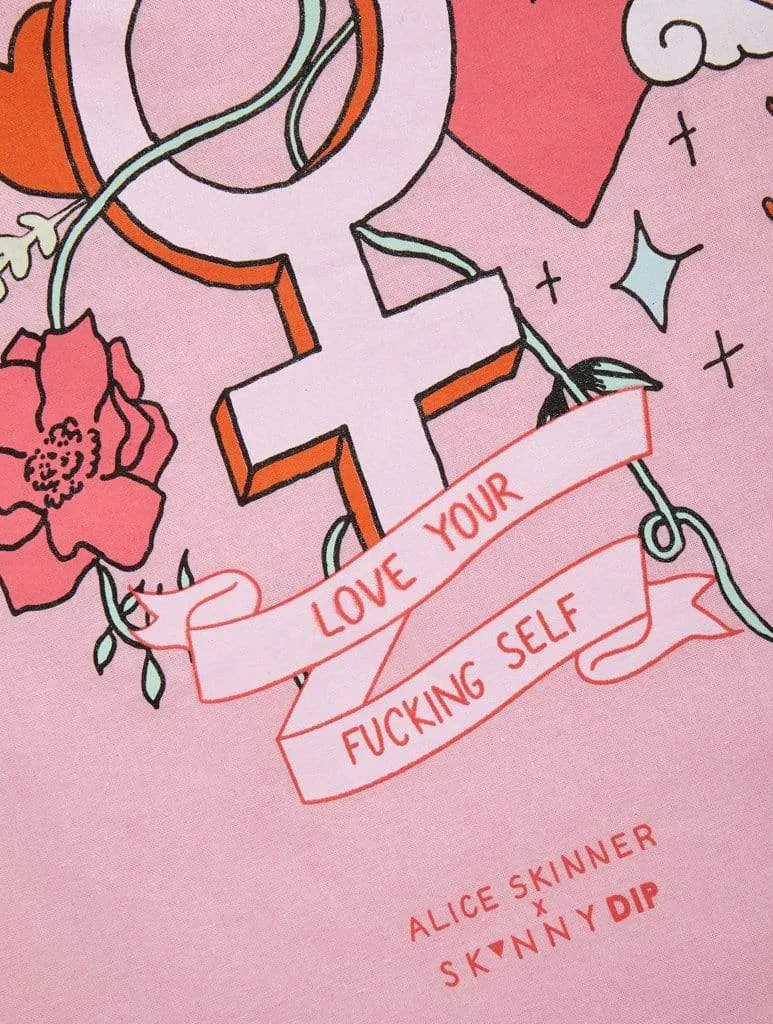 Alice Skinner x Skinnydip Love Yourself Printed Tote Bag