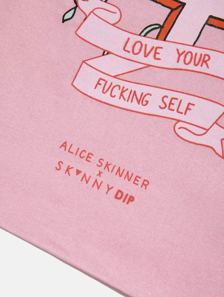 Alice Skinner x Skinnydip Love Yourself Printed Tote Bag