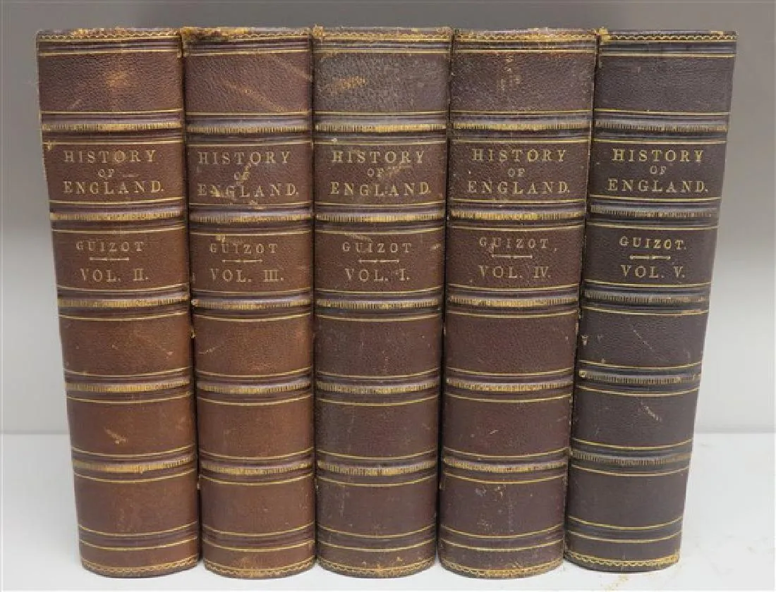 Antique Books, History Guizont, England, 5 Volumes, 1876, 19th Century ( 1800s ), NIce Collection!!