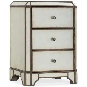 Arabella Mirrored Three Drawer Nightstand