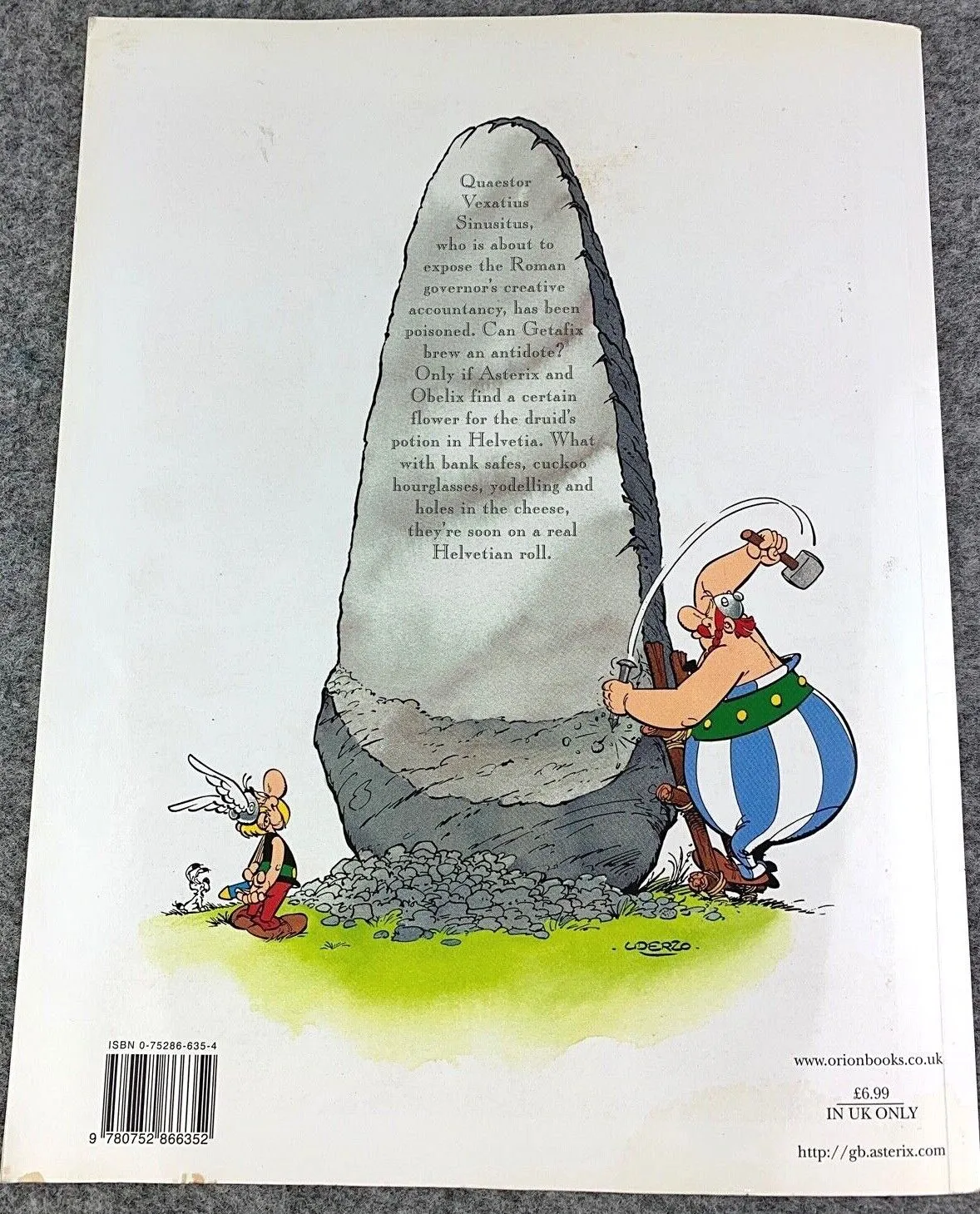 Asterix in Switzerland - 2000s Orion/Sphere UK Edition Paperback Book EO Uderzo