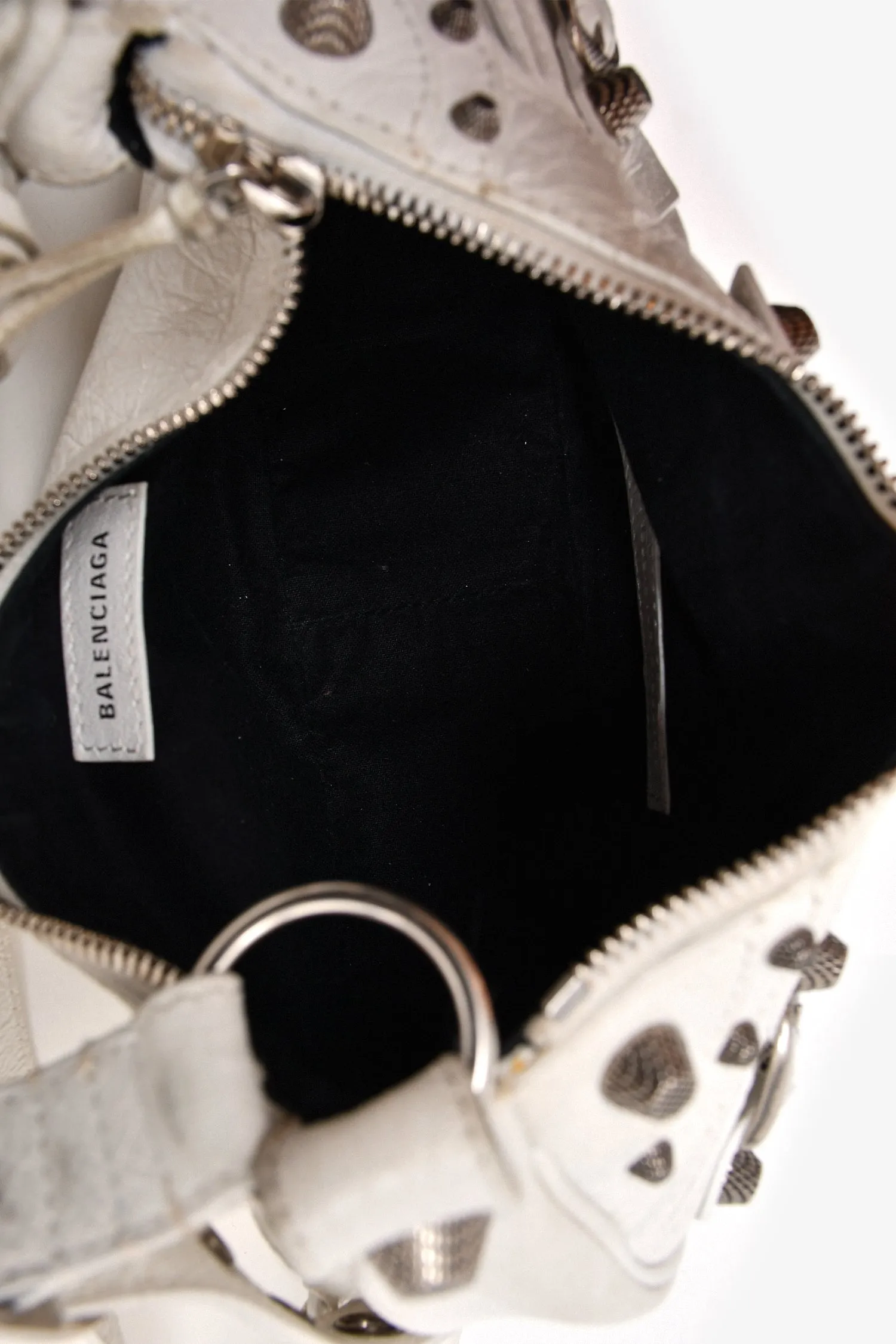 Balenciaga White Leather XS Le Cagole Crossbody Bag (As Is)