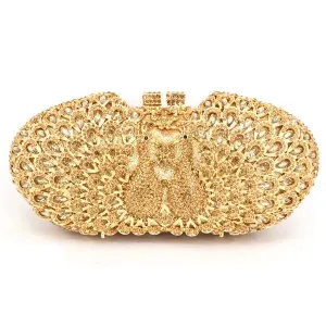 Bling Peacock Clutch Diamond Crystal Evening Bag