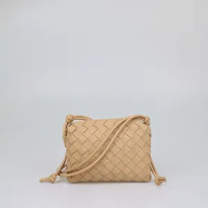 Bottega Veneta Beige Intrecciato Mini Loop Camera Bag