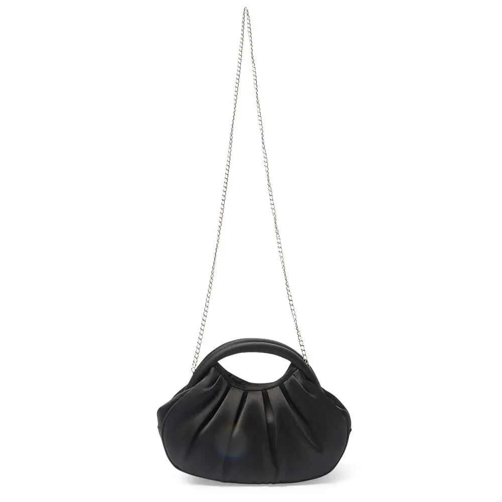 Bren Evening Bag in Black Satin