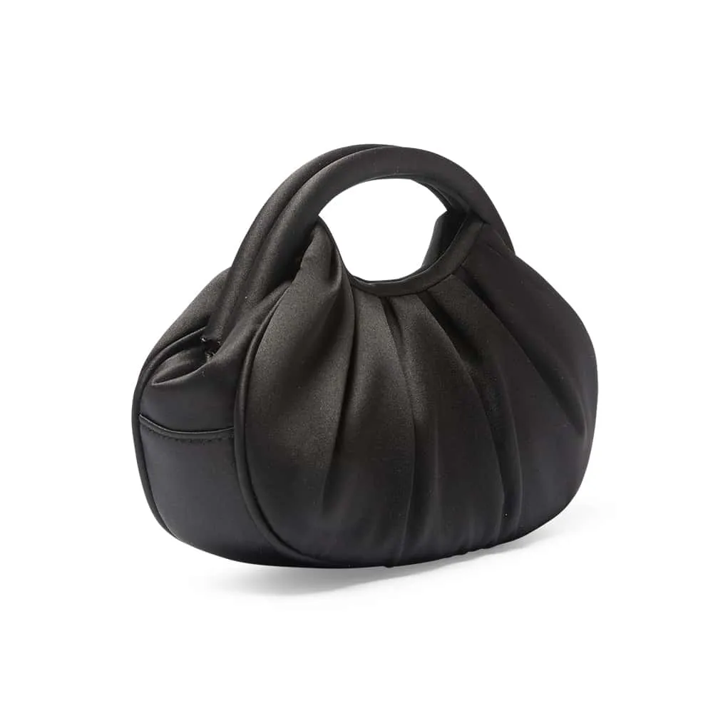 Bren Evening Bag in Black Satin