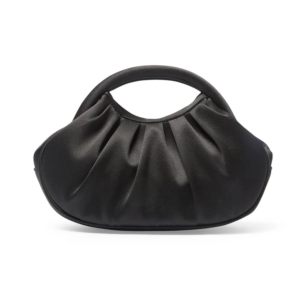 Bren Evening Bag in Black Satin