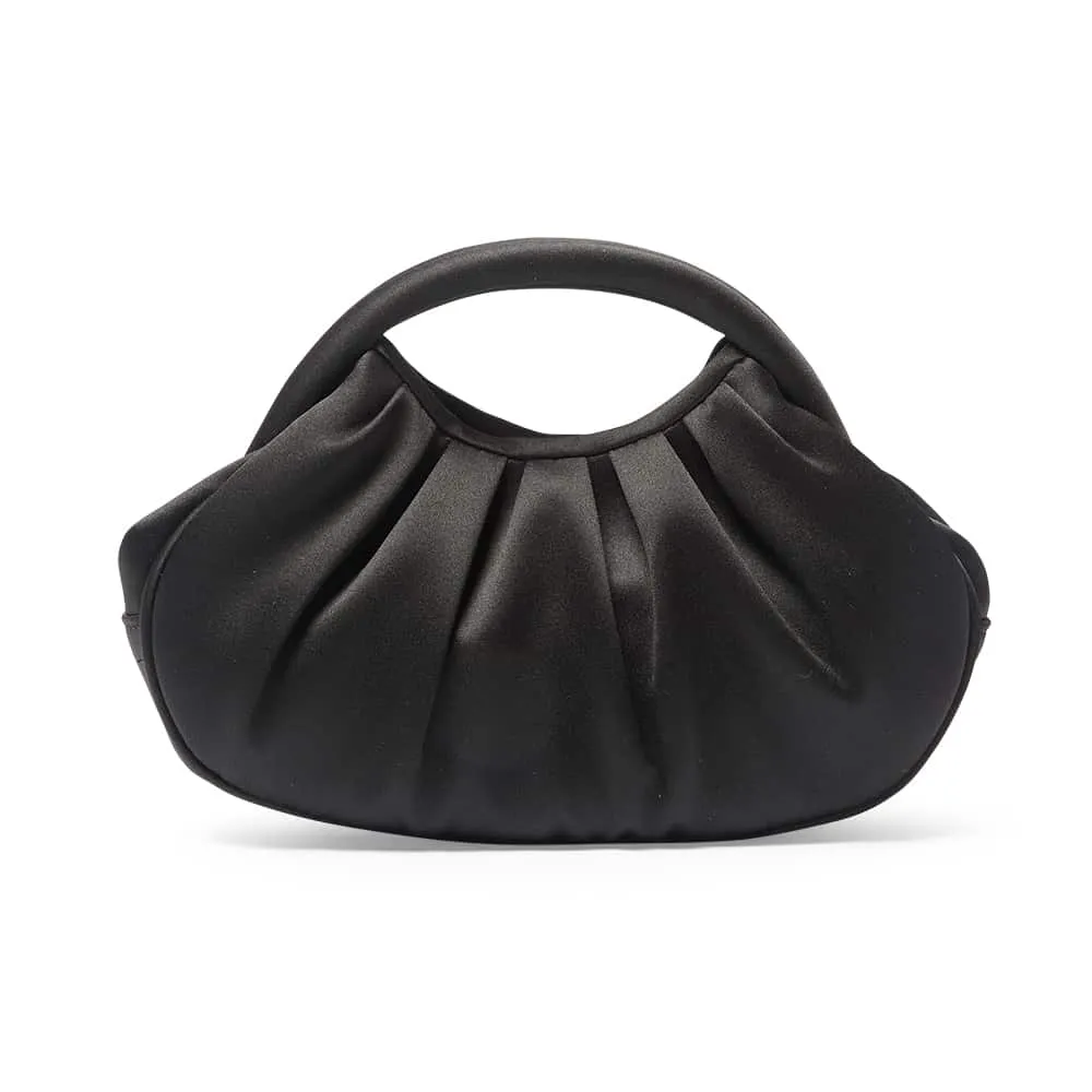 Bren Evening Bag in Black Satin