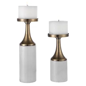 Castiel Marble Candleholders, Set/2