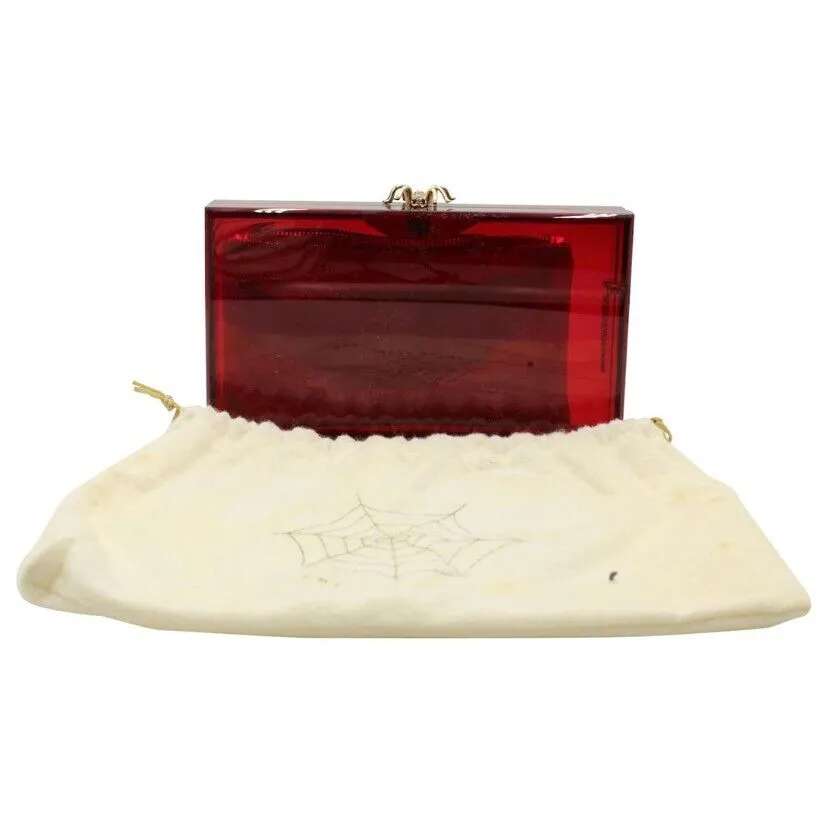 Charlotte Olympia red spider clutch evening bag