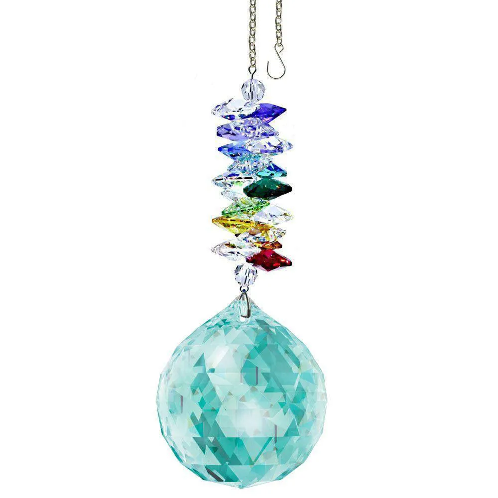 Crystal Ornament Antique Green Crystal Ball Prism Colorful Swarovski Crystals 4-/12-inch