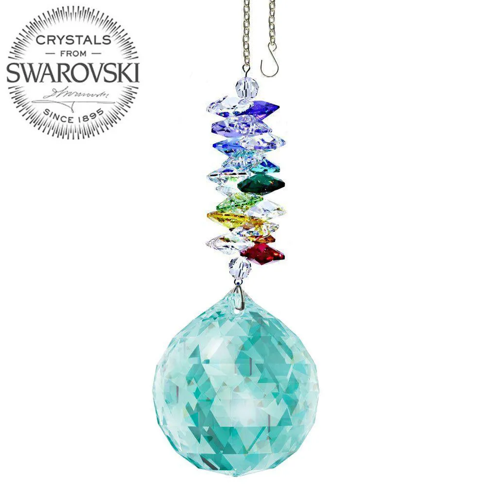 Crystal Ornament Antique Green Crystal Ball Prism Colorful Swarovski Crystals 4-/12-inch