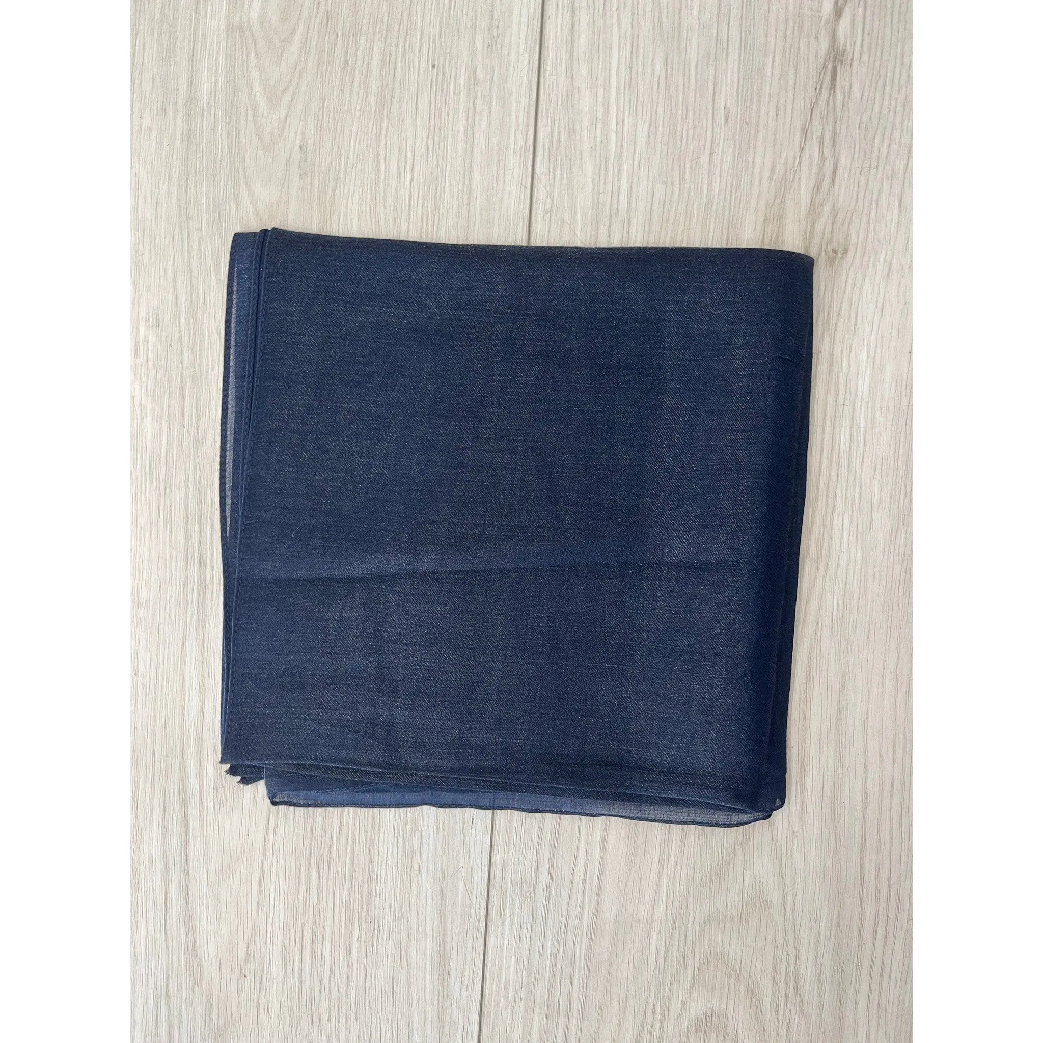 Elegant Metallic Square Headscarf - Navy