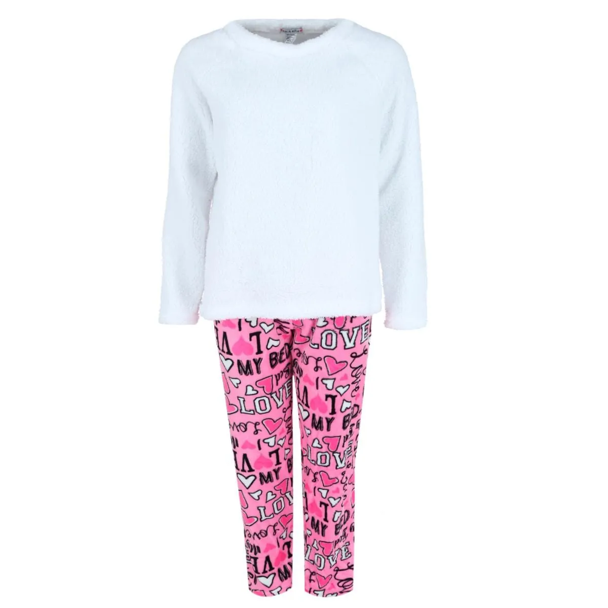 em & alfie Women's Love My Bed Pajama Set with Makeup Bag