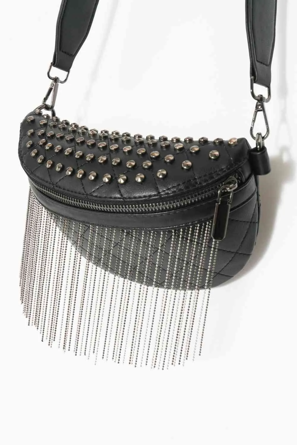 Faux Leather Studded Sling Bag