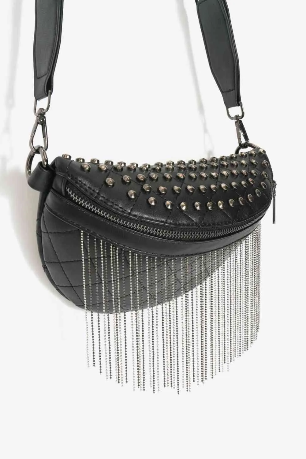 Faux Leather Studded Sling Bag