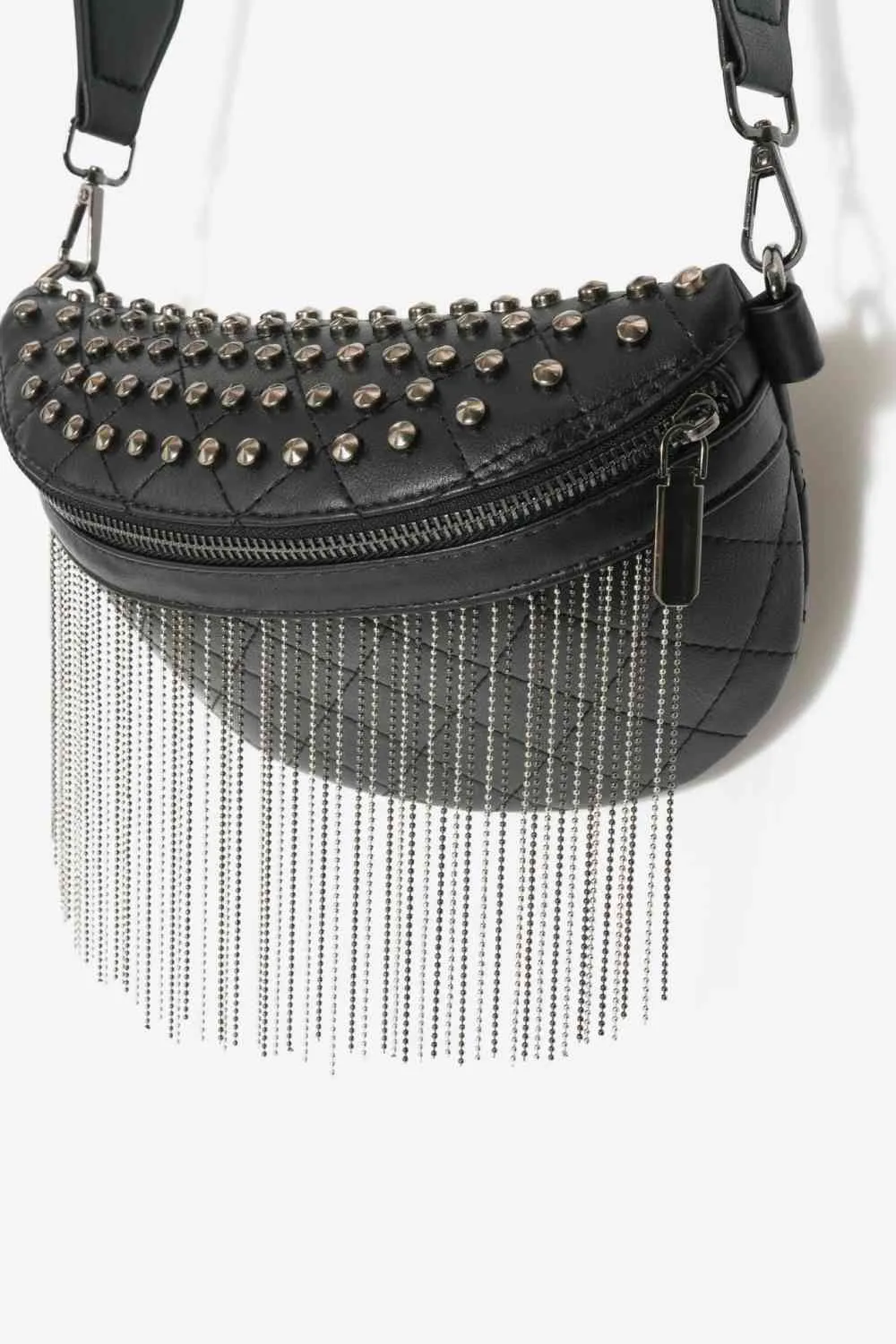 Faux Leather Studded Sling Bag