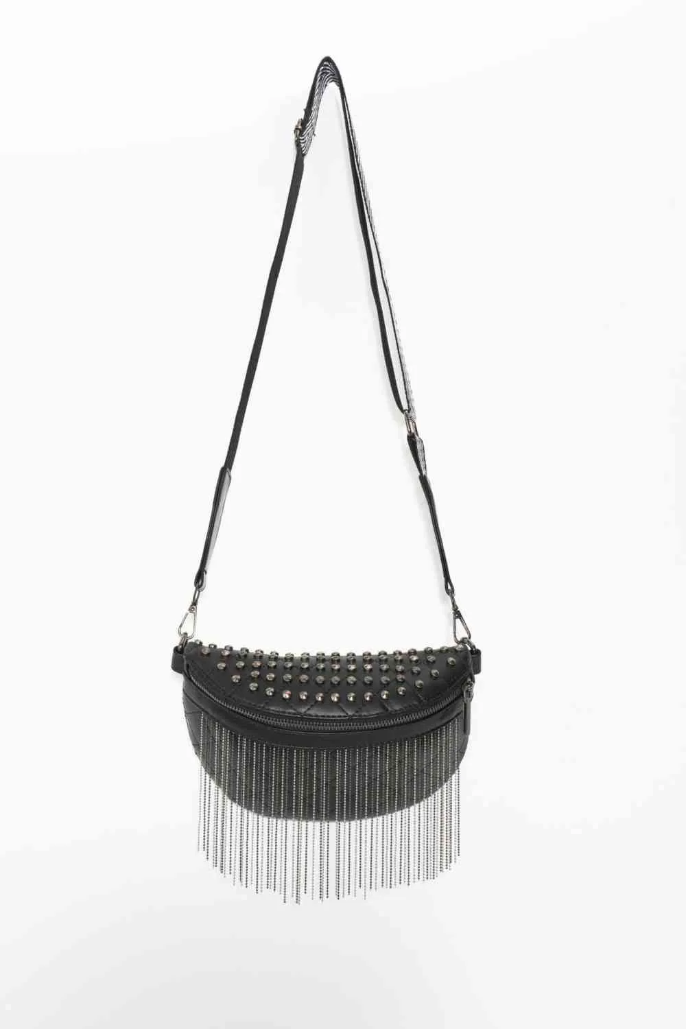 Faux Leather Studded Sling Bag