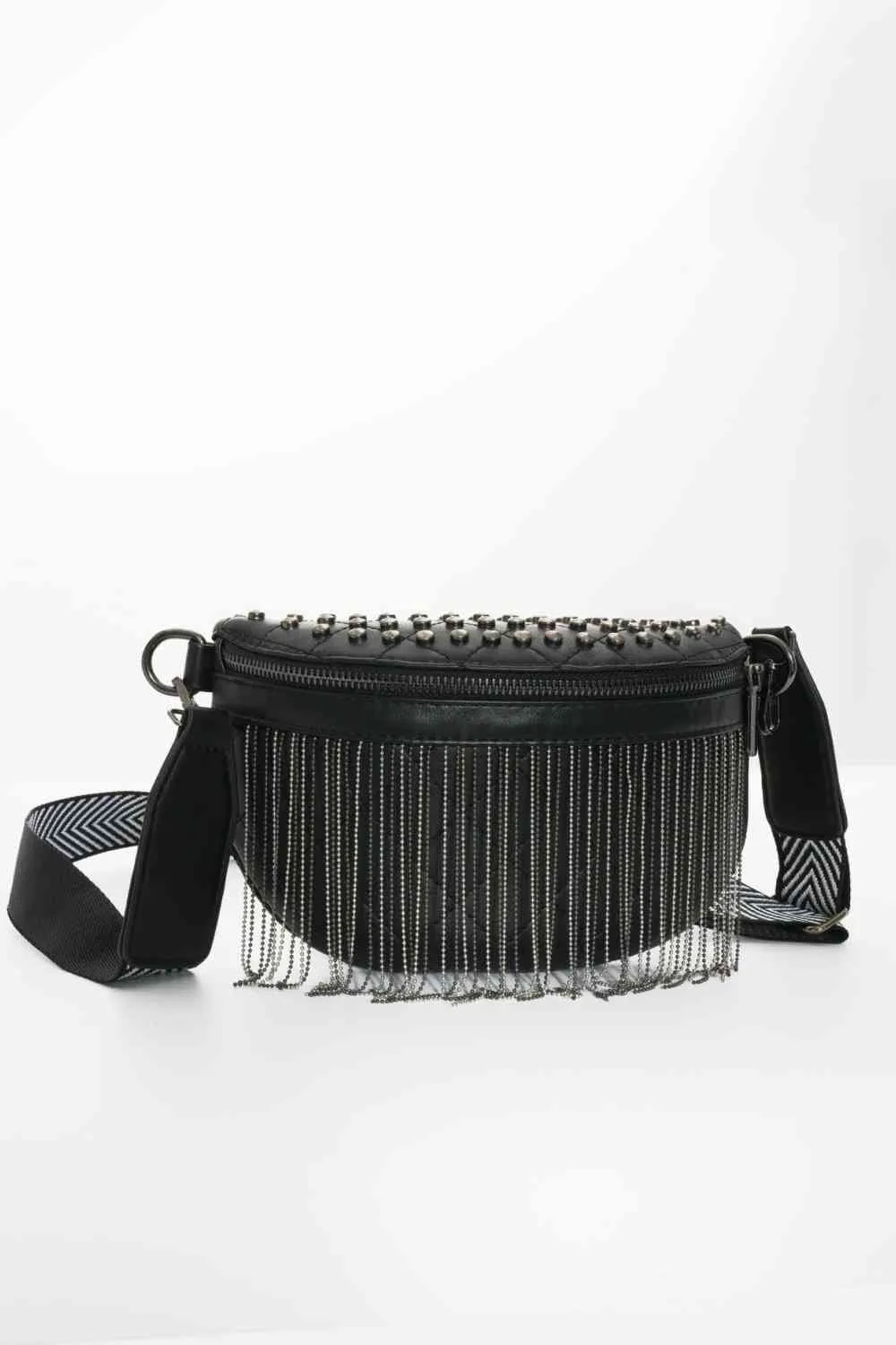 Faux Leather Studded Sling Bag