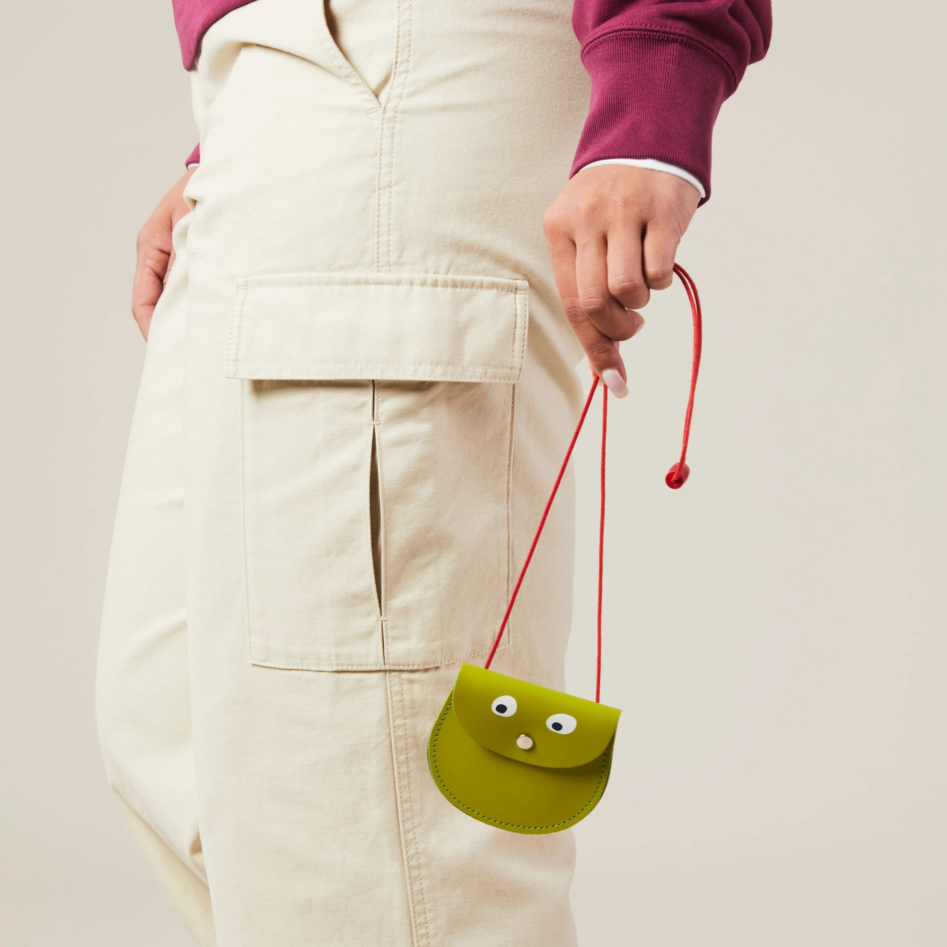 Googly Eye Money Purse - Lime