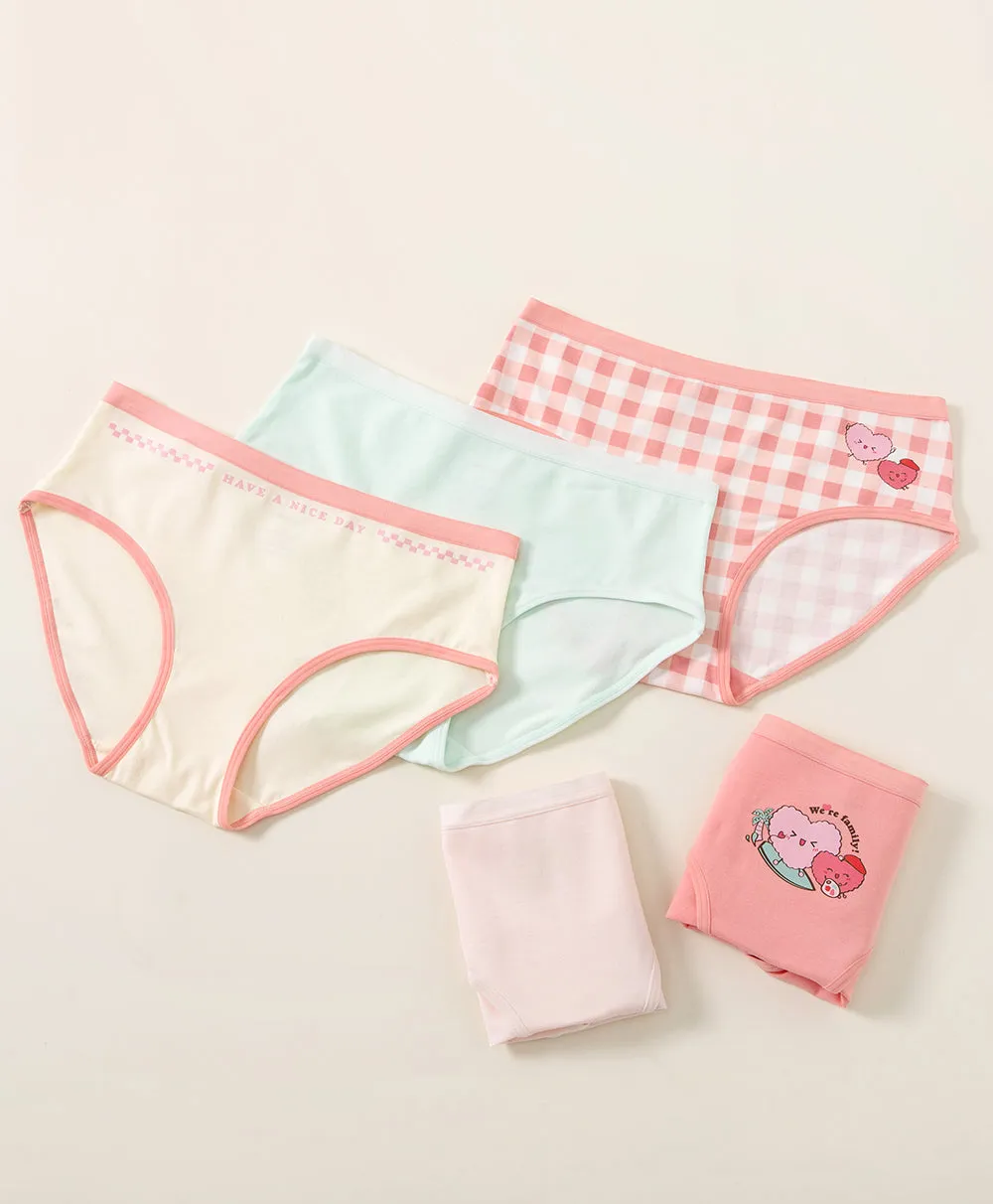 Hello Yuki & Hattie! Graphic 5-pack panties