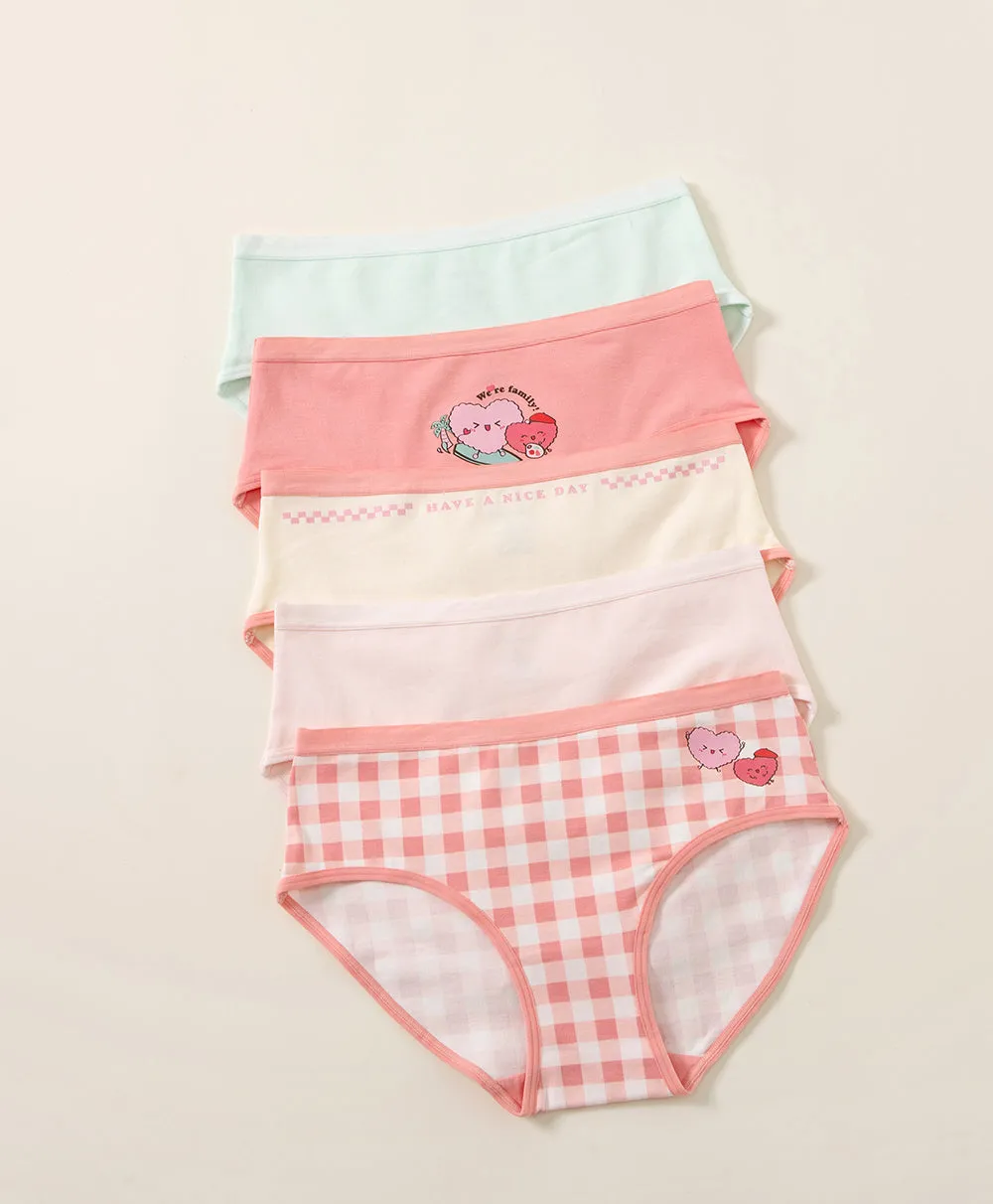 Hello Yuki & Hattie! Graphic 5-pack panties