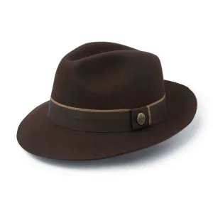 Hicks & Brown Wingfield Mens Trilby - Dark Brown