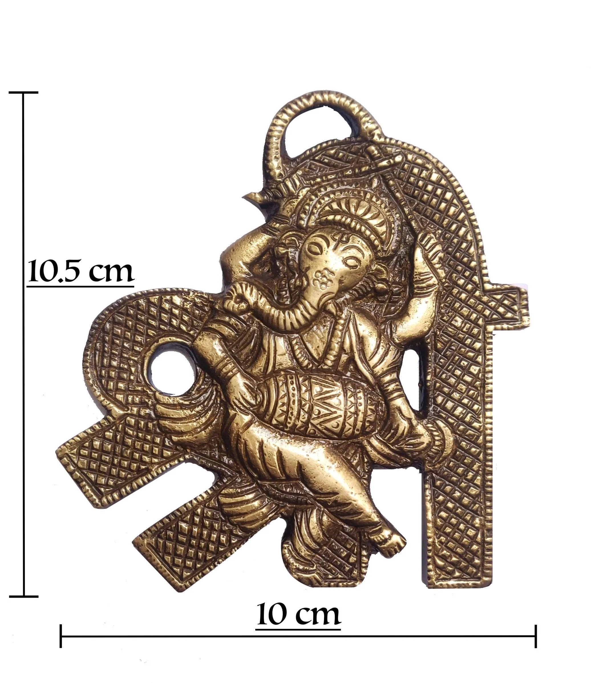 Kratidecor Shri Ganesha Antique Brass Wall Hanging Decorative Showpiece