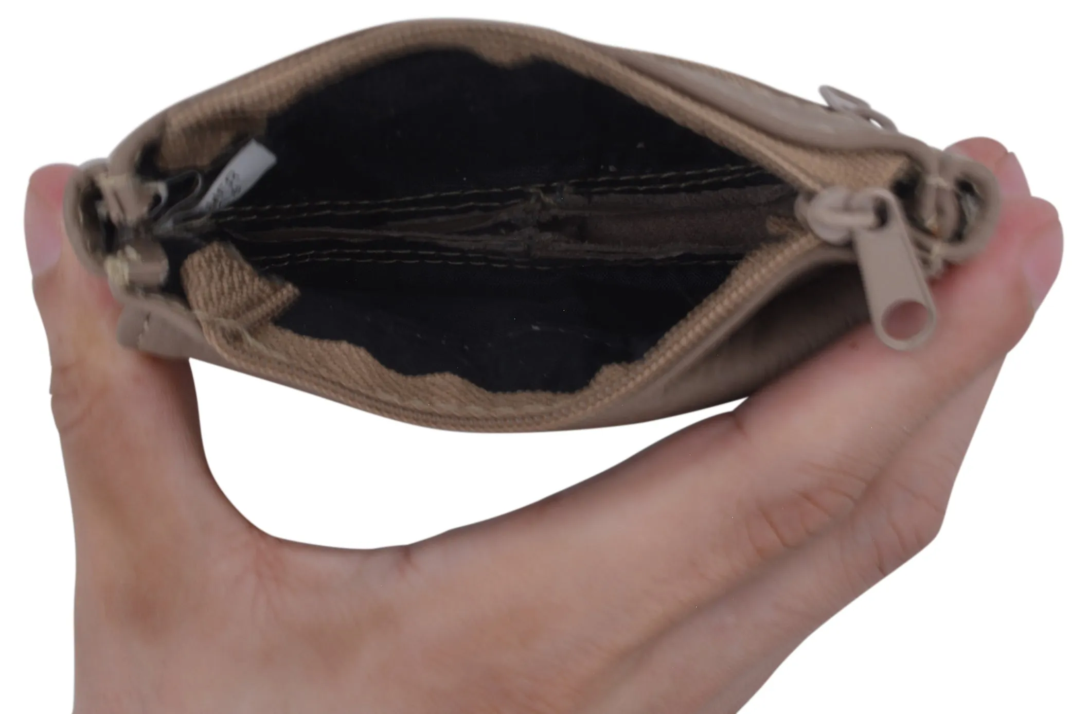 Ladies Leather Small Change Coin Purse W/Front Snap Pocket for Women