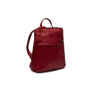 Leather Backpack Red Bern