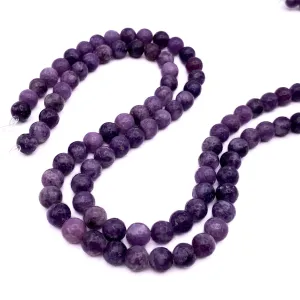 Lepidolite Violet 6.5mm Smooth Rounds Bead Strand