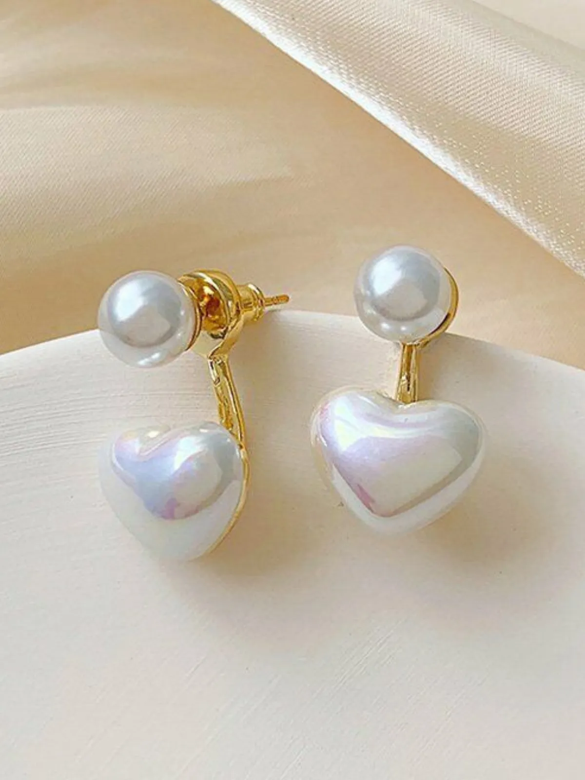 Love's Luster Pearl Heart Earrings