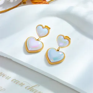 Luxurious Heart Titanium Steel Electroplating Earrings