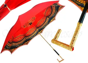 Luxurious Red Umbrella, Double Cloth - Abstract Design