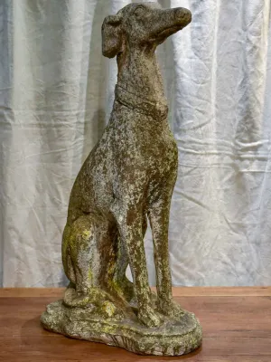 Mid century French garden sculpture of a greyhound