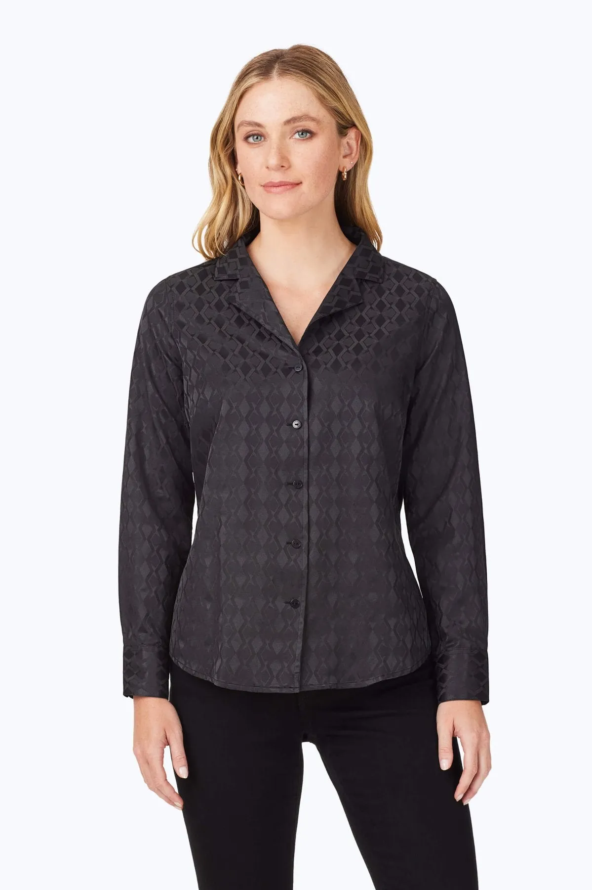 Monica No Iron Geo Jacquard Shirt