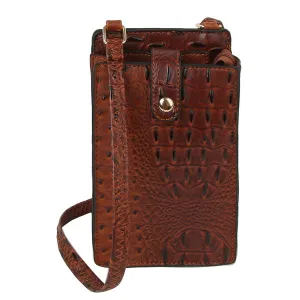 Ostrich look Croc Crossbody Bag Cell Phone Purse