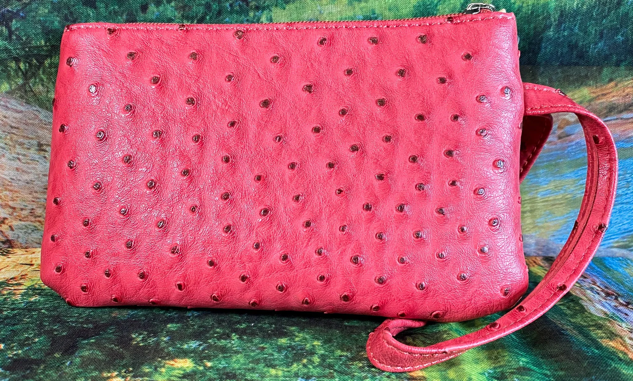 Ostrich Wristlet