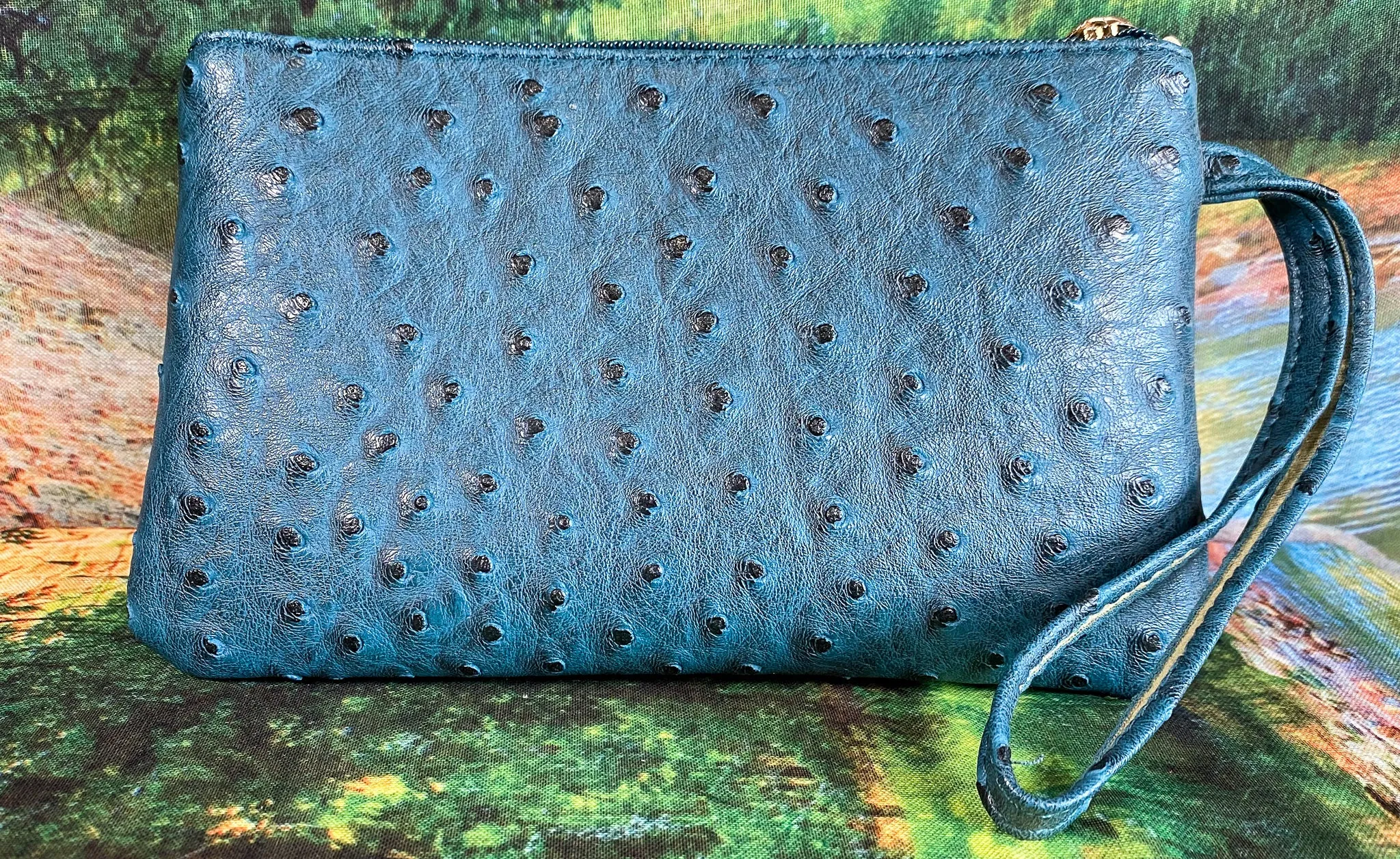 Ostrich Wristlet