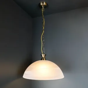 Pesscara Antique Brass & Alabaster Glass Pendant Light