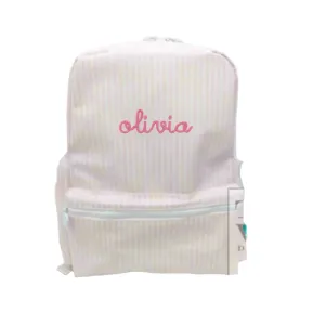 Pink Stripe Gingham Backpack